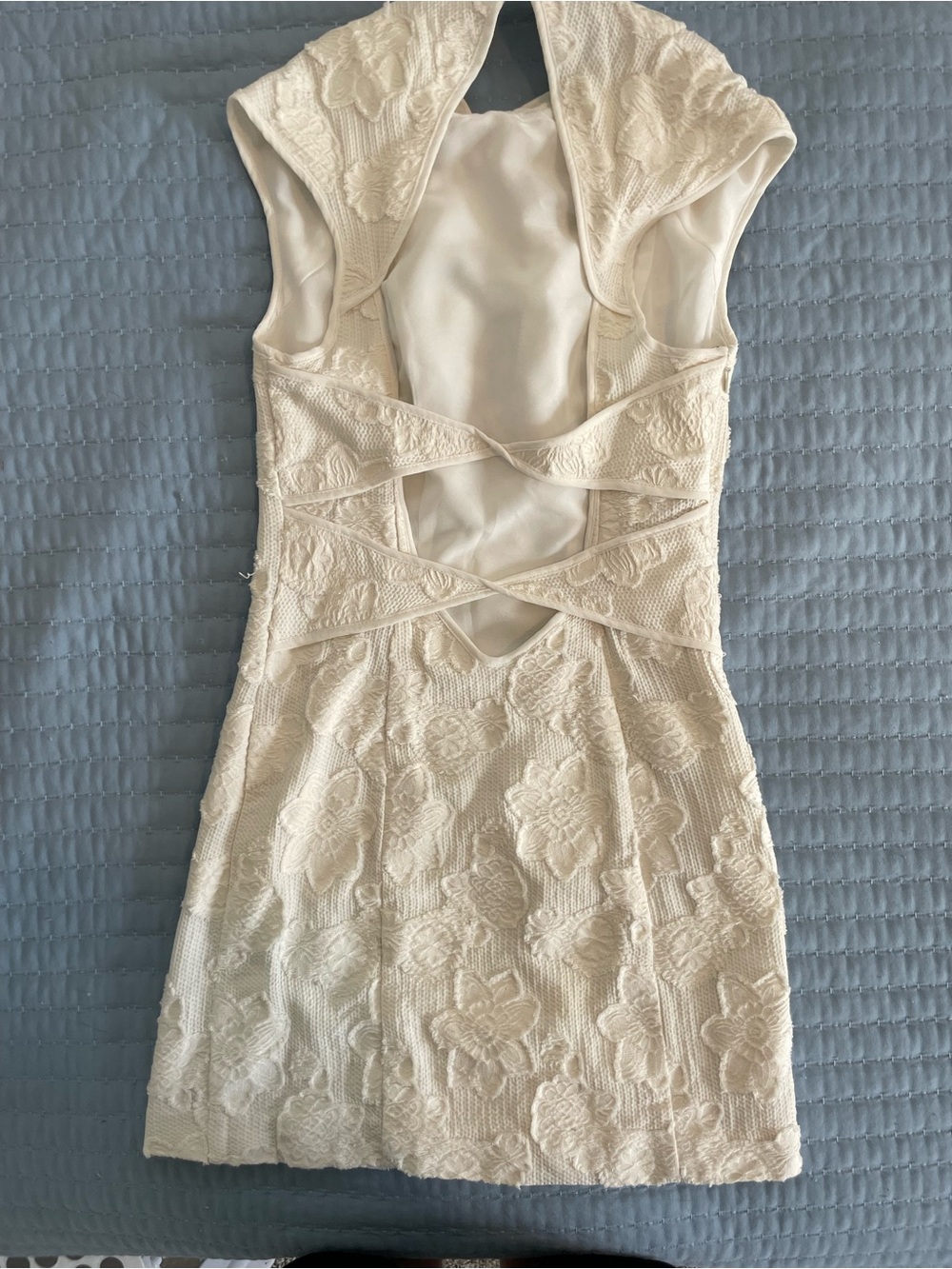 silence + noise Ivory Floral Jacquard Mini Dress - Picture 3 of 8